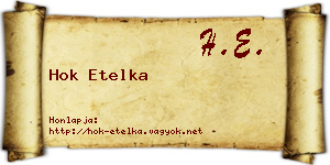 Hok Etelka névjegykártya